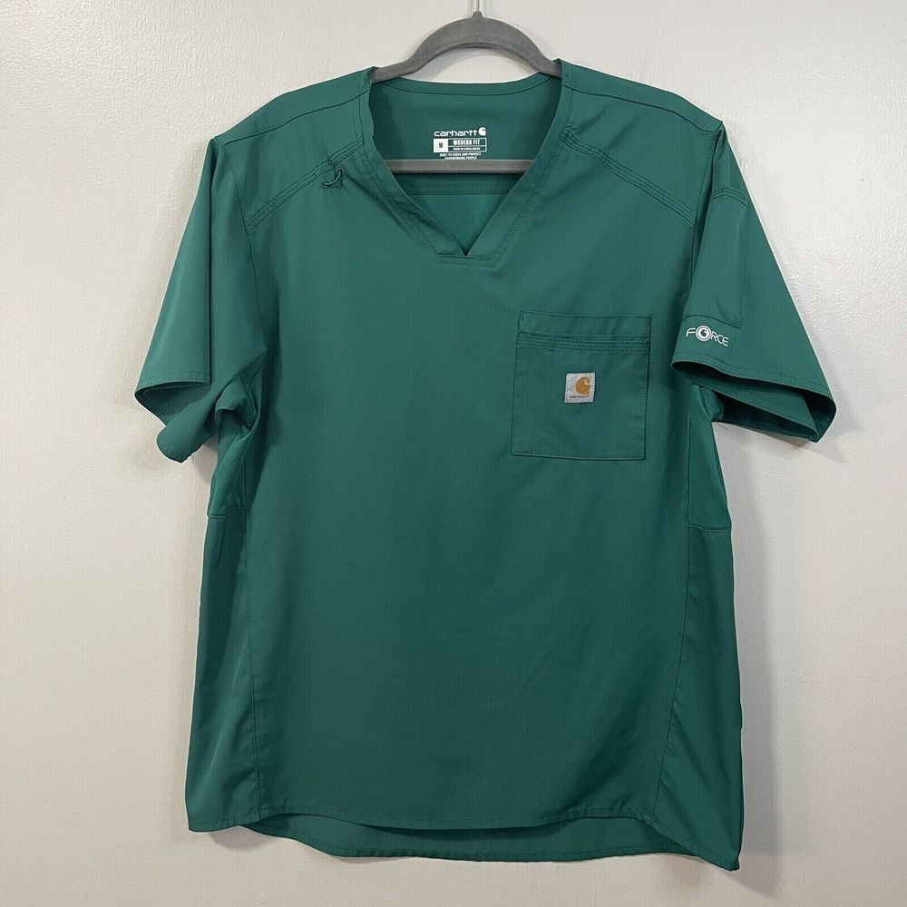 Carhartt Medium Modern Fit Green Scrub Top